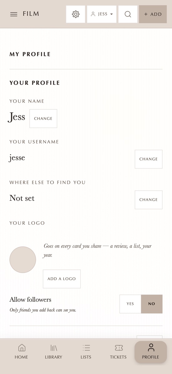 The friends screen in encore, with a username field and a panel of what friends are watching.